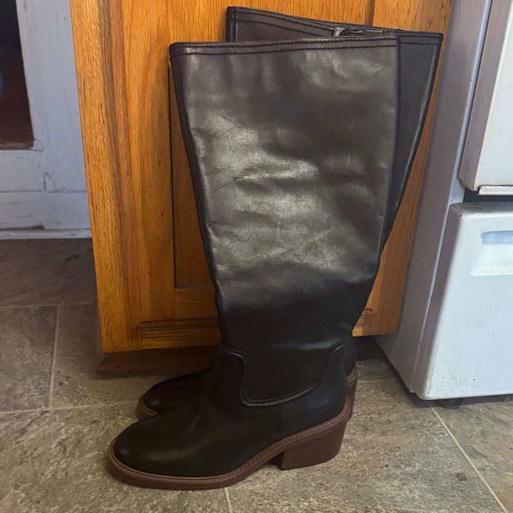 Vince Camuto Black Leather Heeled Boots